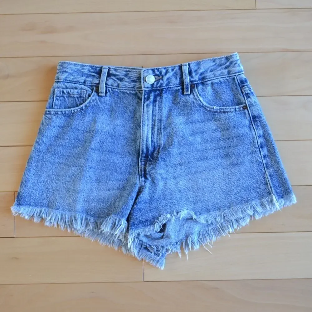 Pacsun Cutoff High Rise Festival Jean Shorts Size 25 Blue Jean
